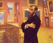 llya Yefimovich Repin Portrait of Pavel Mikhailovich Tretyakov oil painting artist
